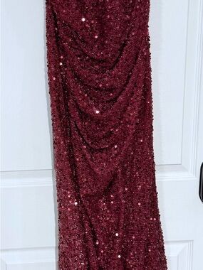 Burgundy Sequin Evening dress